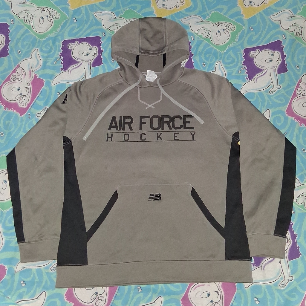 Y2k New Balance Us Air Force Hockey Vintage Hoodie Hooded Sweatshirt Usa